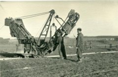 Historisches Bild vom Bau des Oberegger Stausees